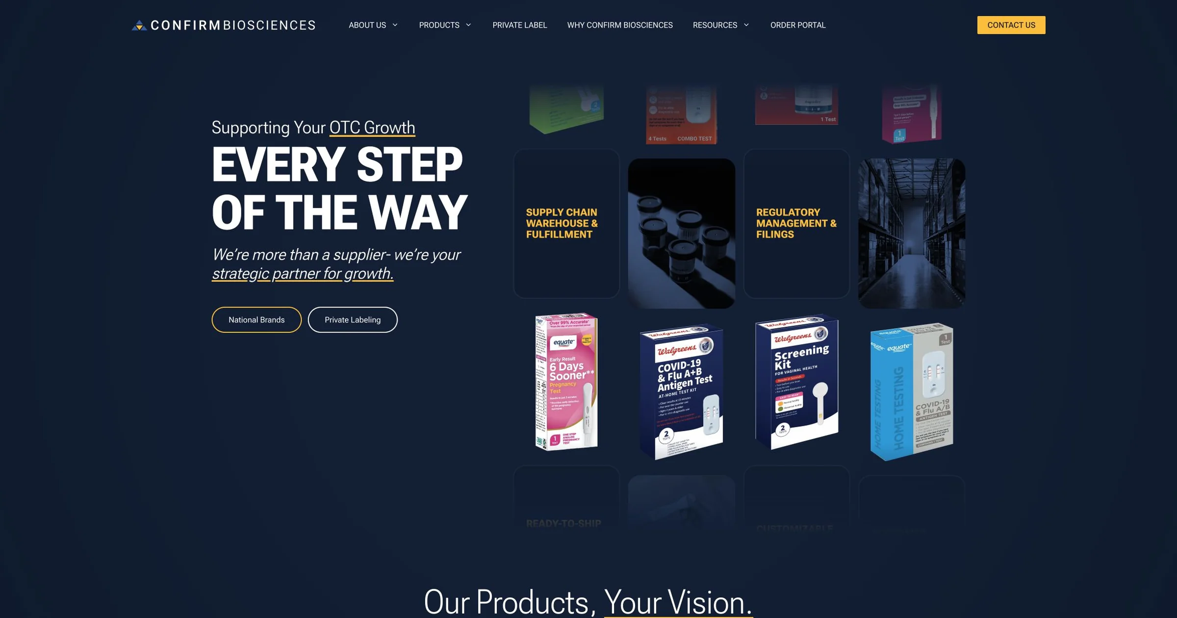 Confirm Biosciences website desktop view