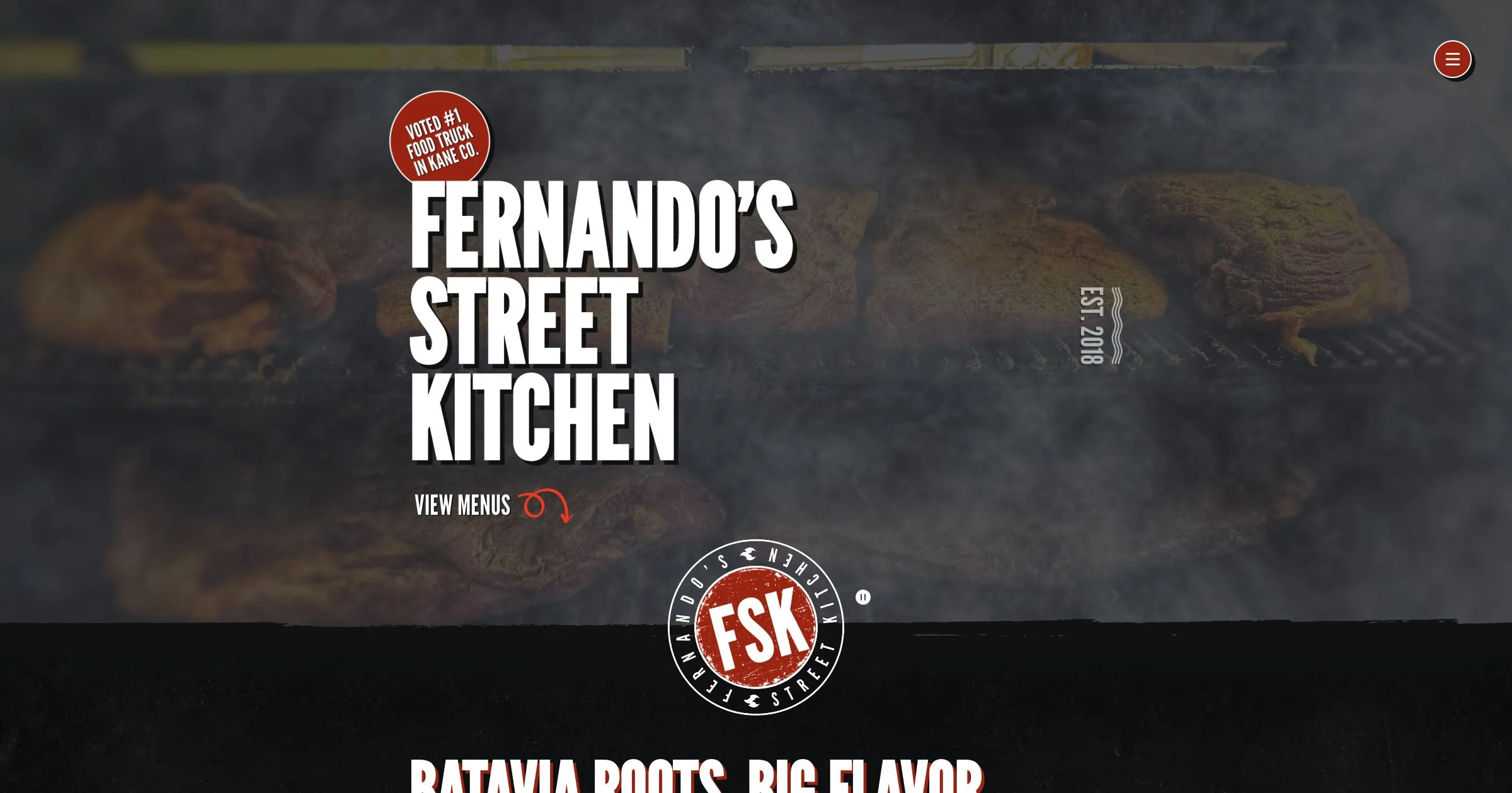 Fernando’s Street Kitchen website desktop view